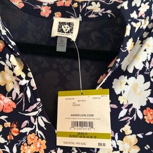 Anne Klein Navy Floral Maxi Dress